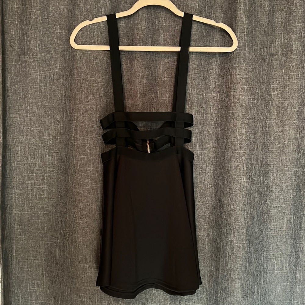 Size Small Black skirt w/elastic jumpsuit straps